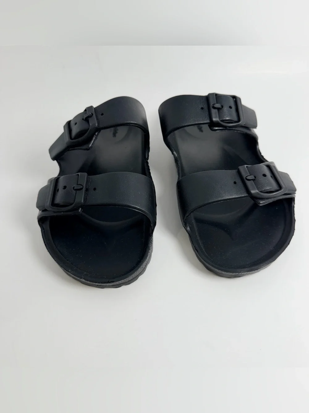 Goodfellow & Co Black Dual-Buckle Slide Sandals